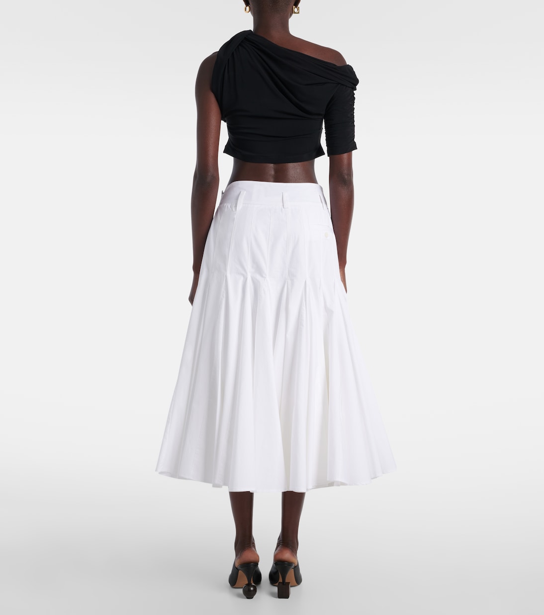 Gonna midi Agave in popeline di cotone | Jacquemus