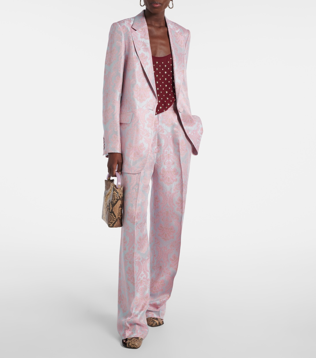 Pantaloni regular in jacquard floreale | Dries Van Noten