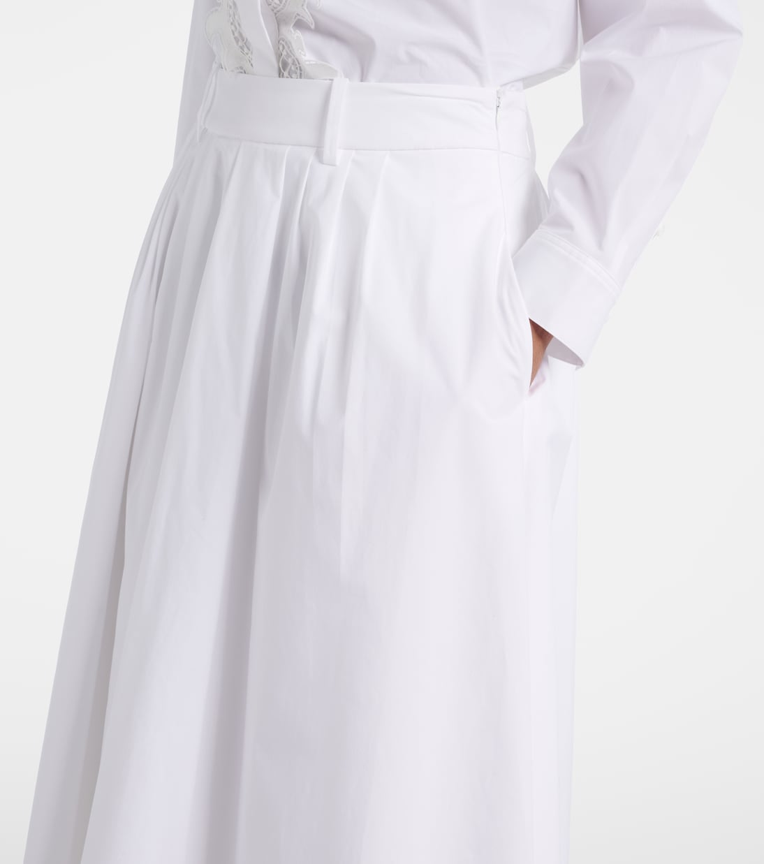 Jupe midi Poplin Power en coton mélangé | Dorothee Schumacher