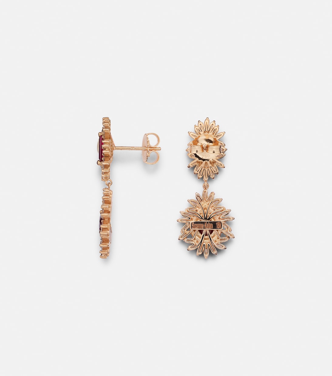 Boucles d'oreilles Doublet en or rose 18 ct, rubis et diamants | Suzanne Kalan