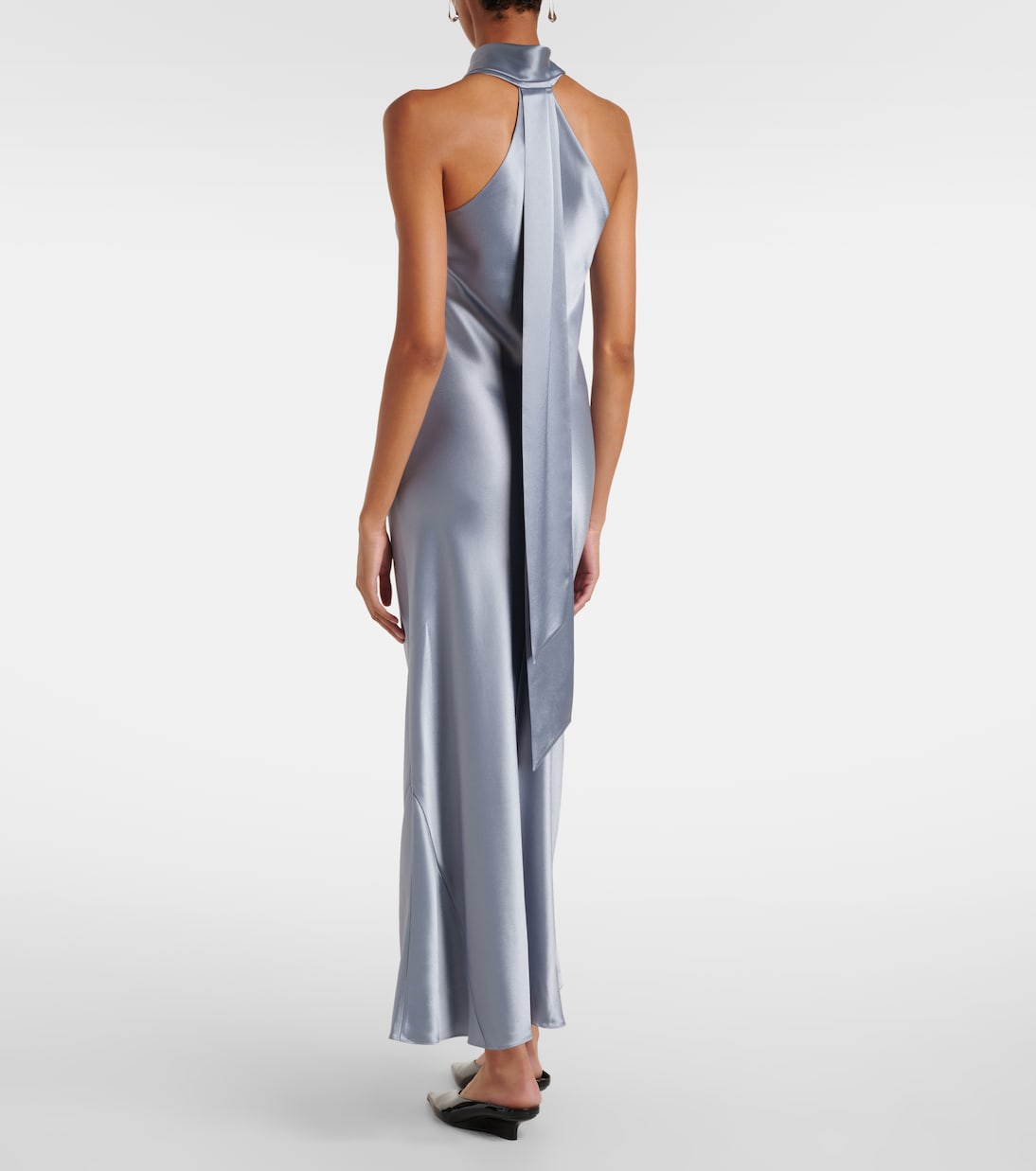 Cropped Pandora satin midi dress | Galvan