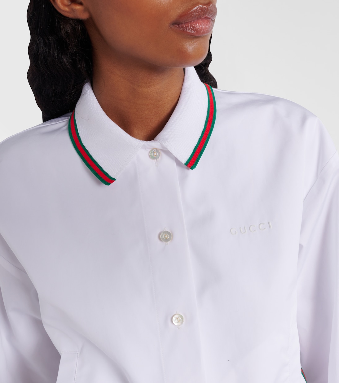 Top in popeline di cotone Web Stripe | Gucci