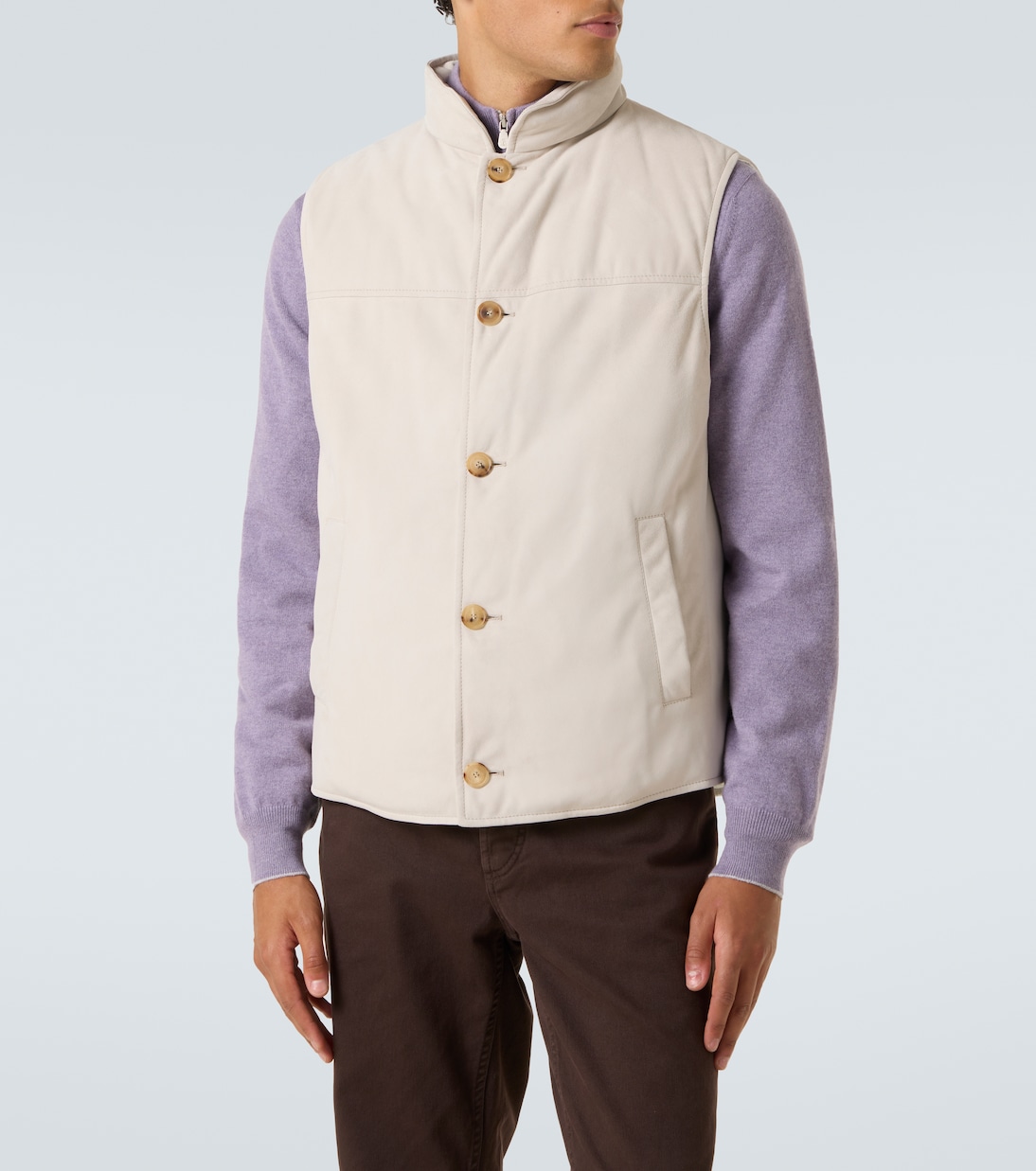 스웨이드 다운 베스트 | Brunello Cucinelli