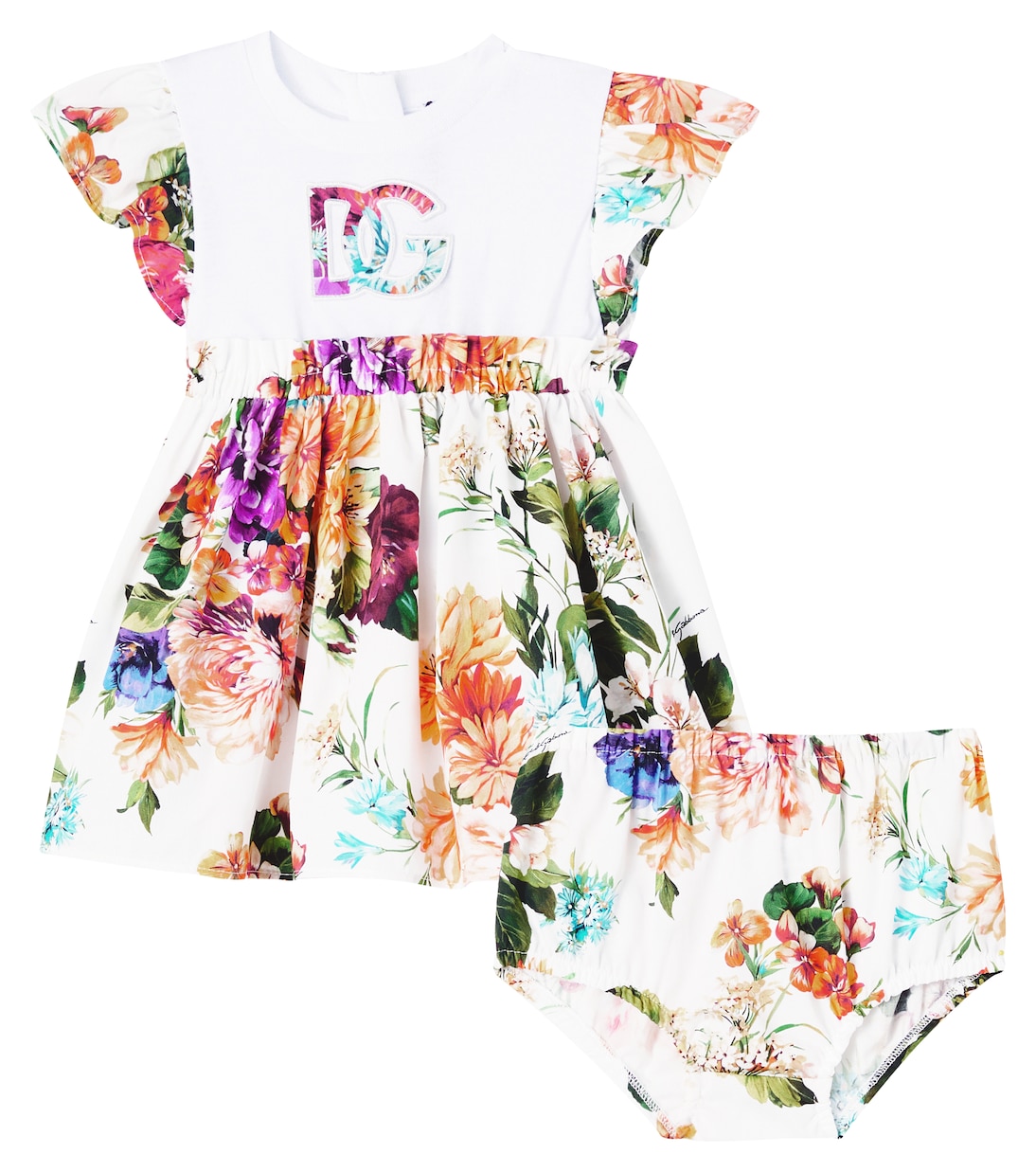 Bébé – Ensemble robe et culotte bloomer DG | Dolce&Gabbana Kids