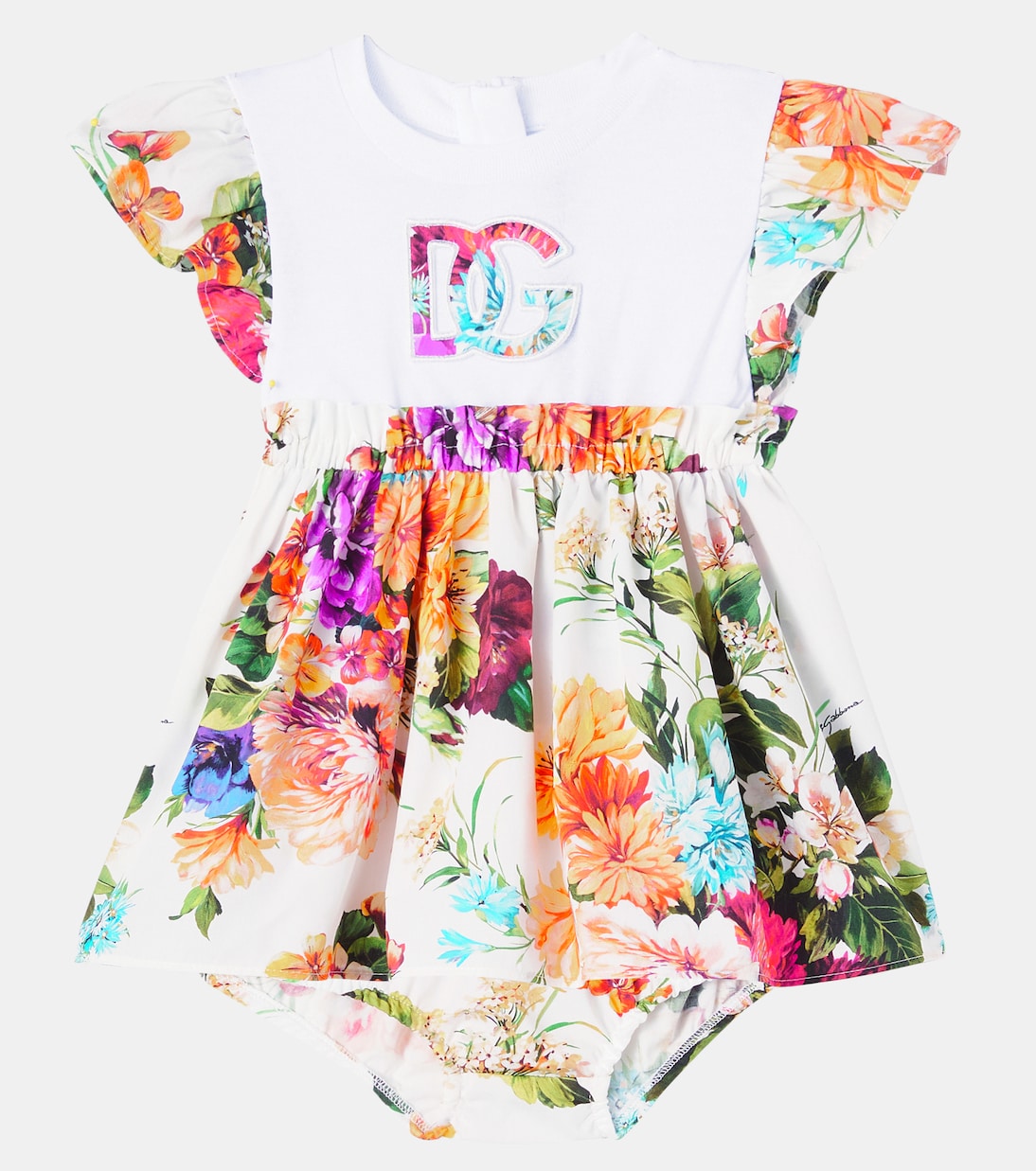 Bébé – Ensemble robe et culotte bloomer DG | Dolce&Gabbana Kids