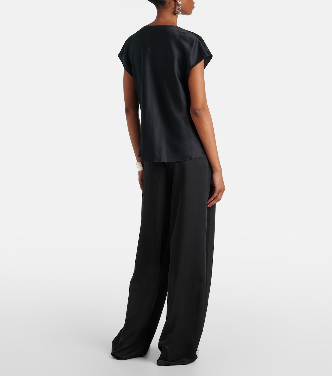 Draped silk satin top | Vince