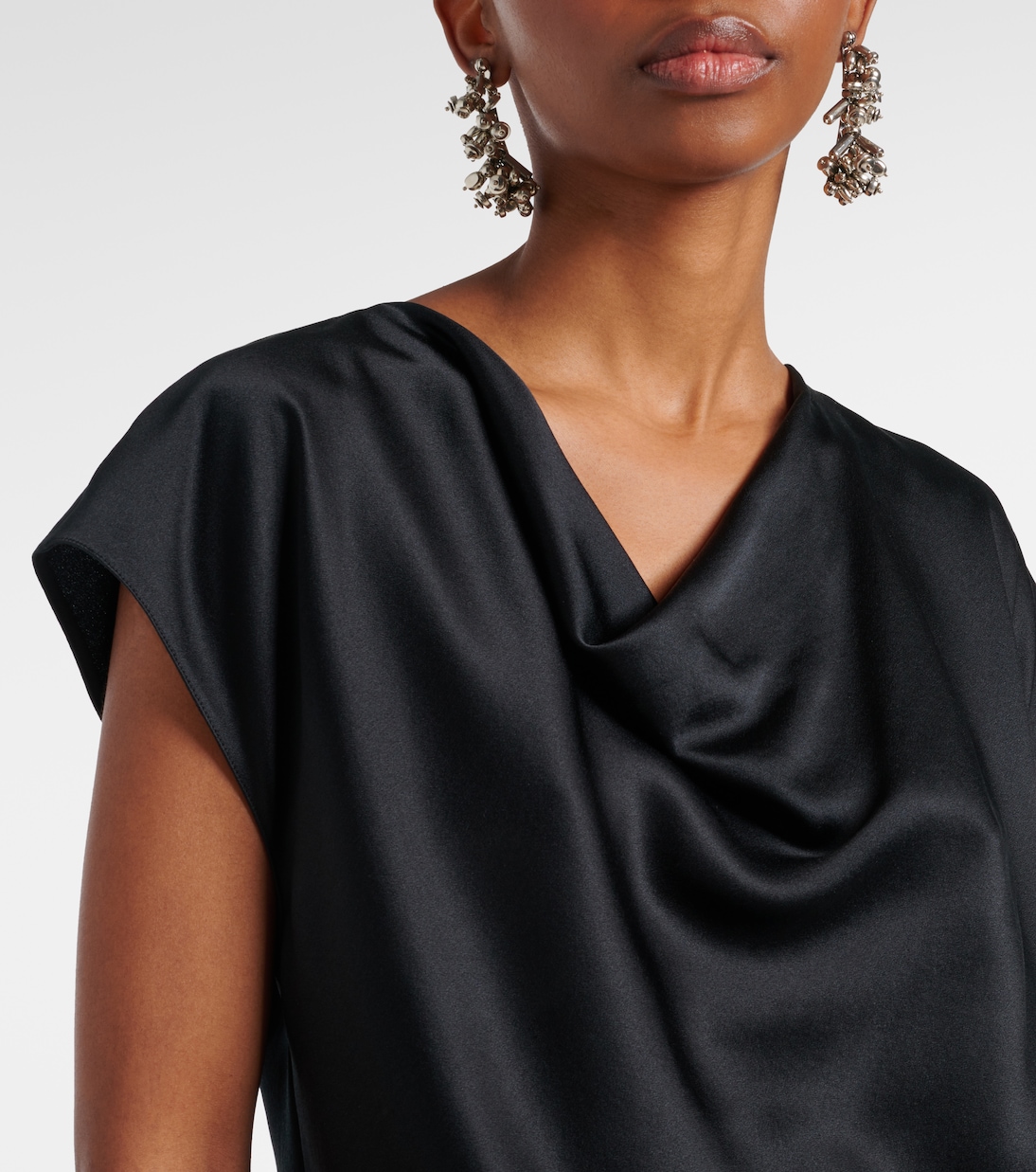 Draped silk satin top | Vince