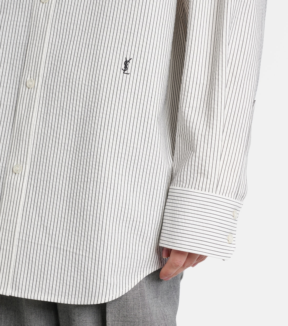 Camicia Cassandre in cotone a righe | Saint Laurent