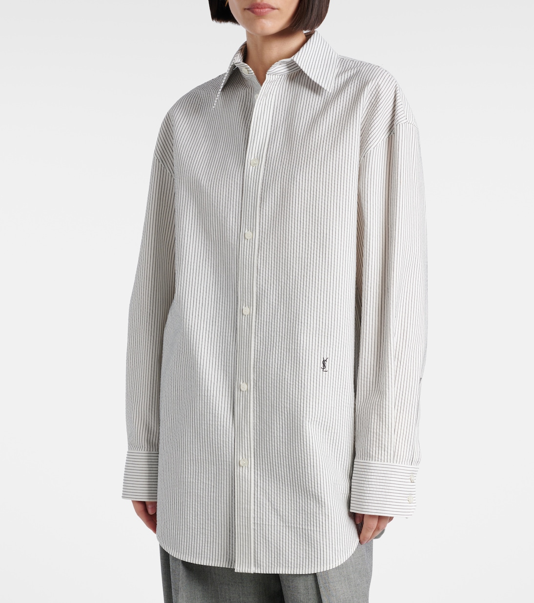 Camicia Cassandre in cotone a righe | Saint Laurent