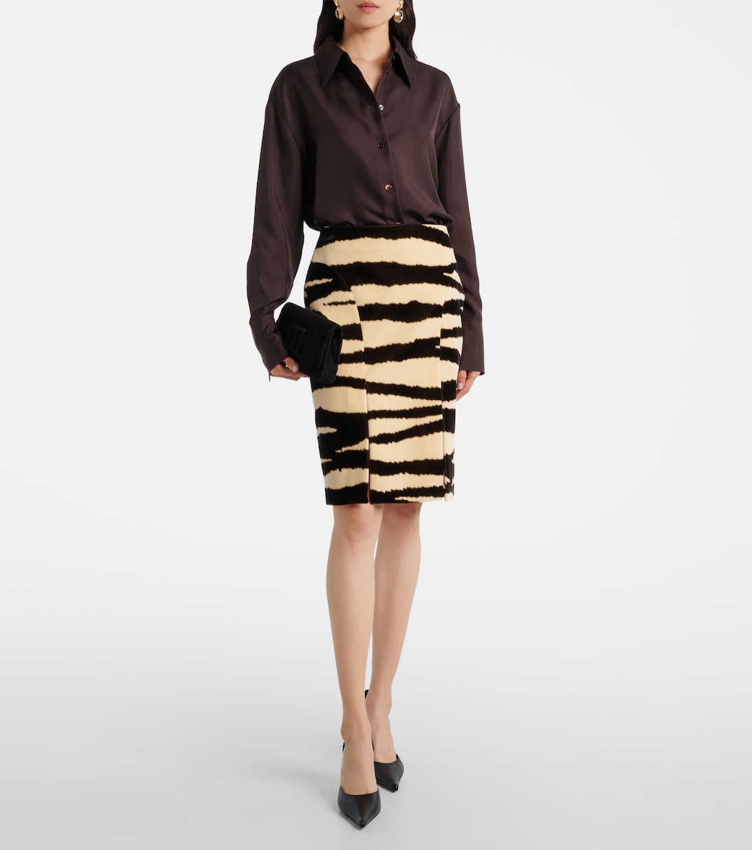 Zebra-print cotton pencil skirt | Nina Ricci