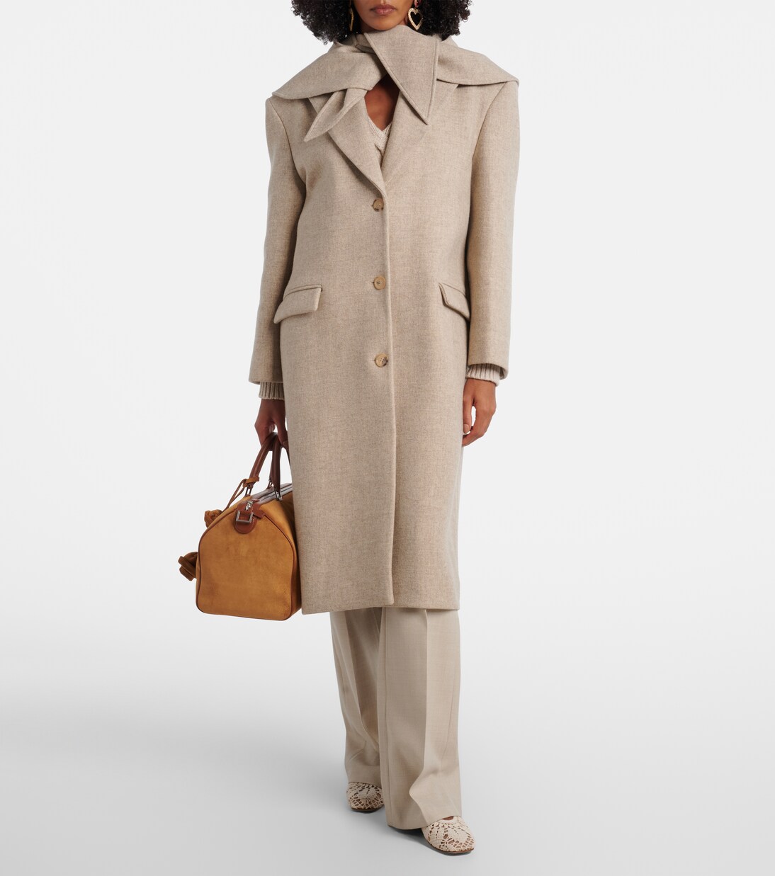 Hooded wool and silk coat | Magda Butrym