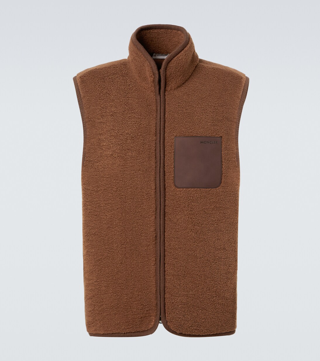 Gilet in teddy con pelle | Moncler