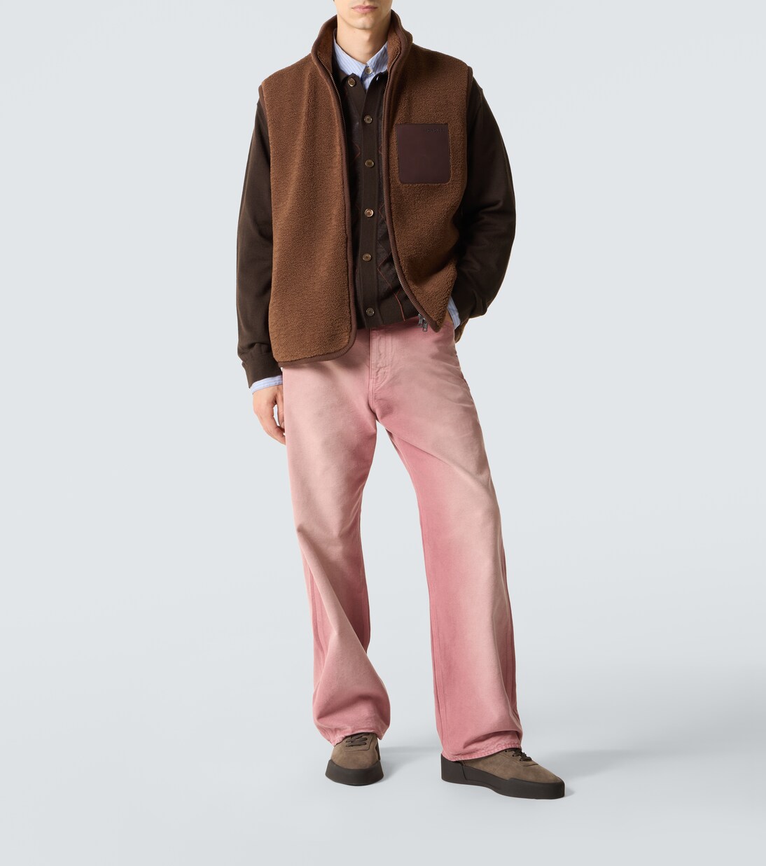 Gilet in teddy con pelle | Moncler