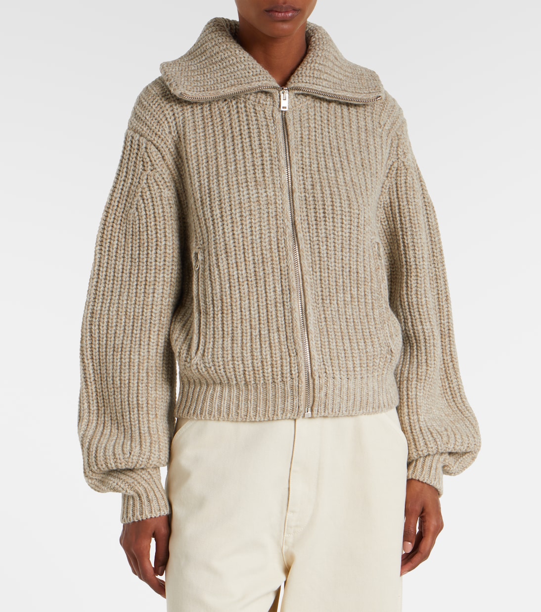 Ribbed-knit alpaca and yak wool cardigan | Lemaire