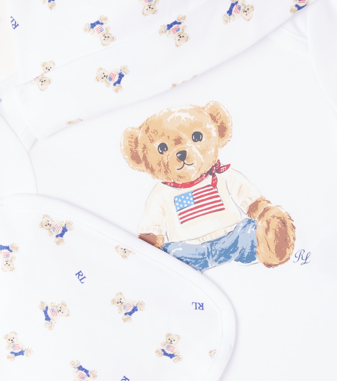 Baby set of Polo Bear cotton bodysuit, bib and beanie | Polo Ralph Lauren Kids