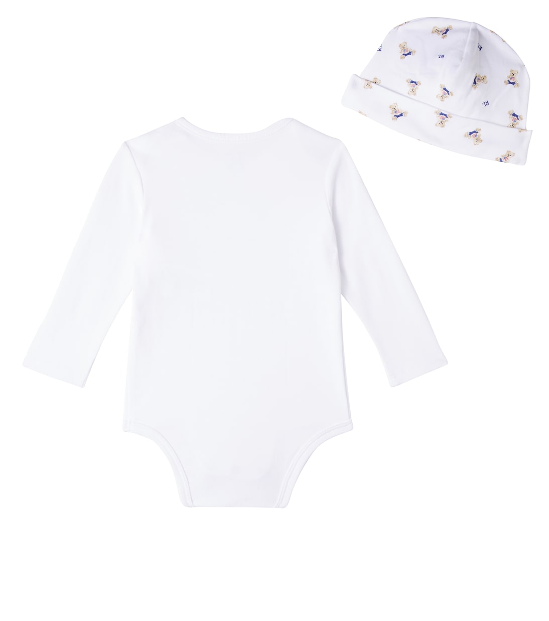 Baby set of Polo Bear cotton bodysuit, bib and beanie | Polo Ralph Lauren Kids