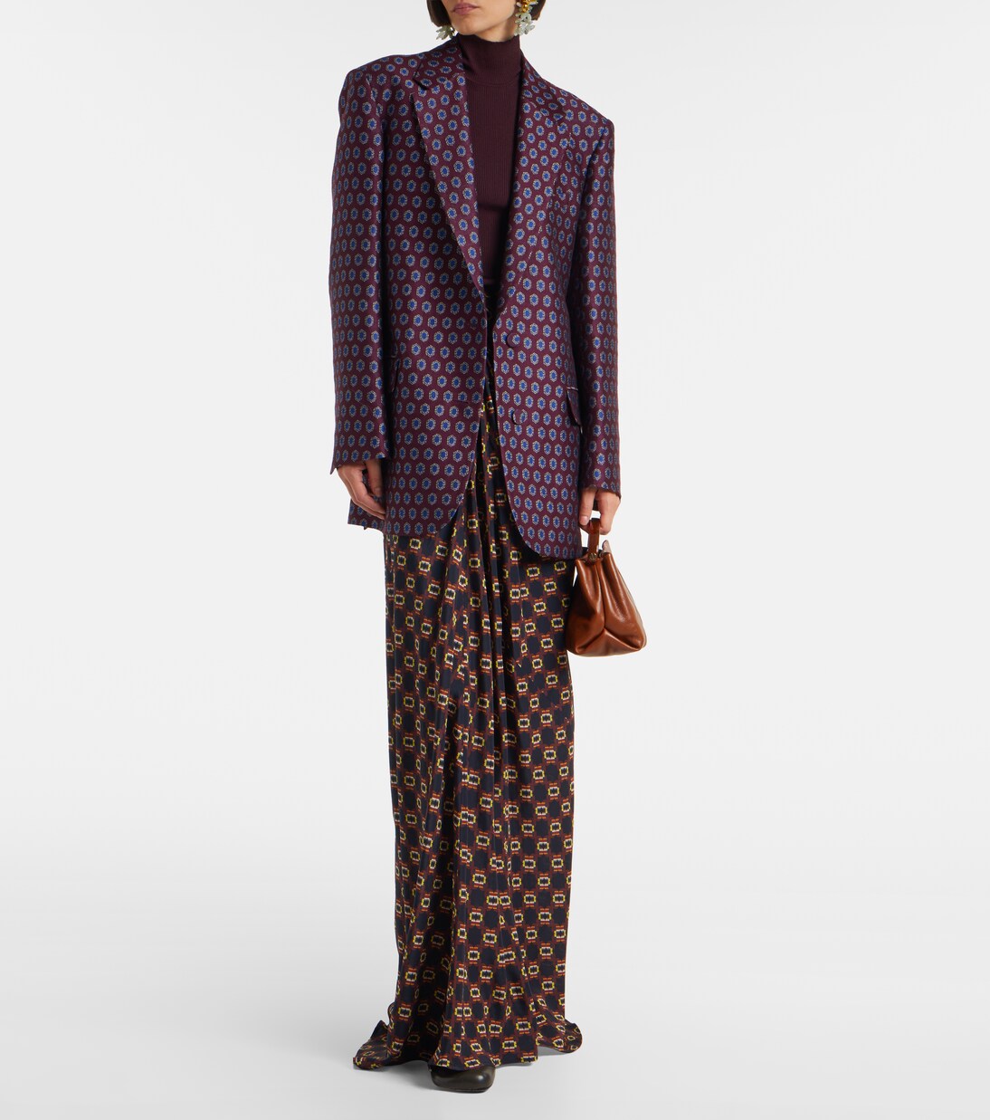 Draped printed silk skirt | Dries Van Noten
