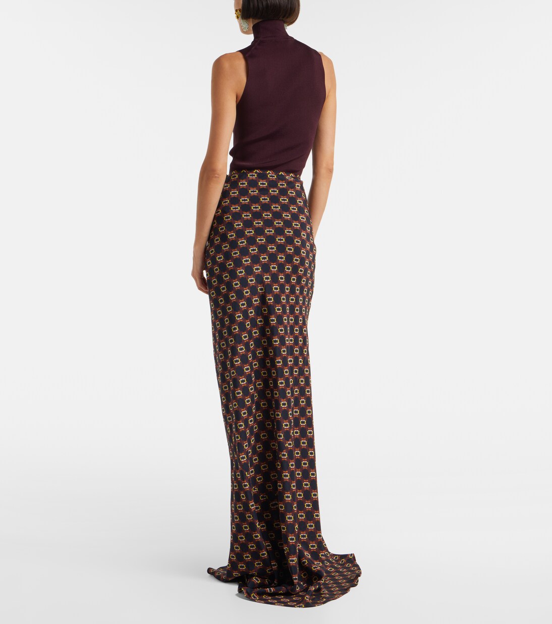 Draped printed silk skirt | Dries Van Noten