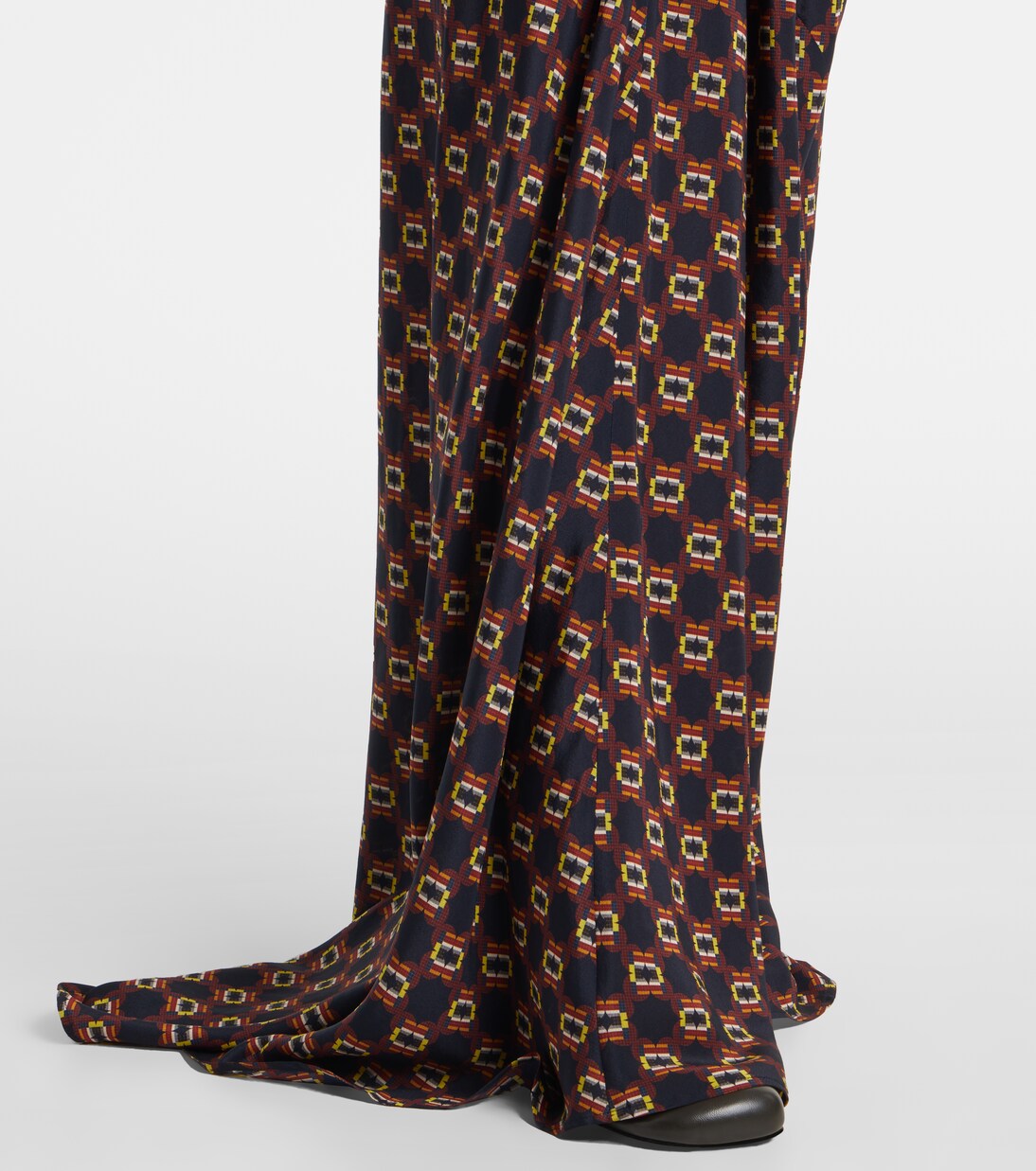 Draped printed silk skirt | Dries Van Noten
