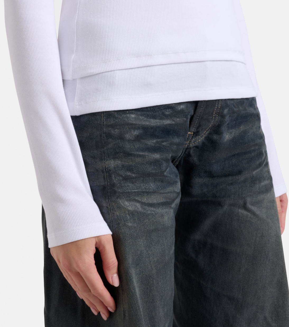 Logo layered cotton-blend top | Acne Studios