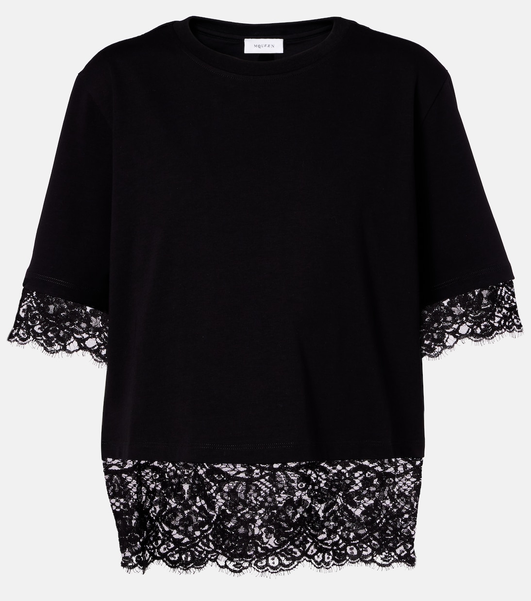 Cotton lace T-shirt | McQueen