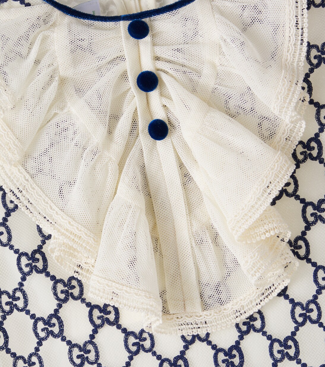 GG embroidered tulle-trimmed dress | Gucci Kids