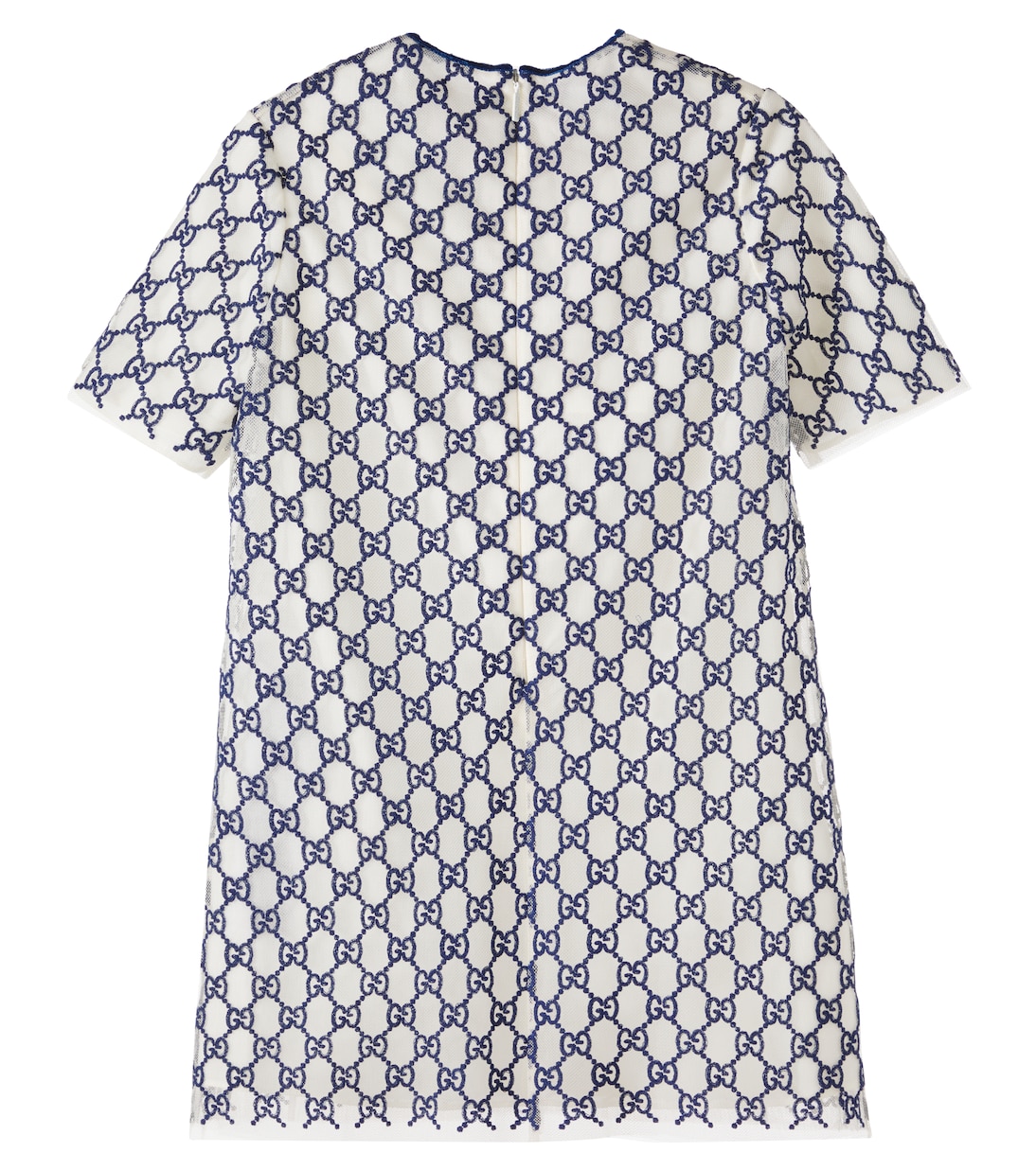GG embroidered tulle-trimmed dress | Gucci Kids