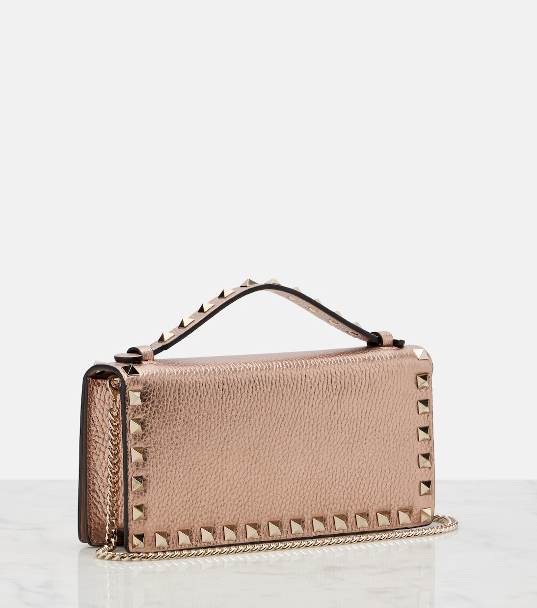 Rockstud Mini metallic leather crossbody bag | Valentino Garavani