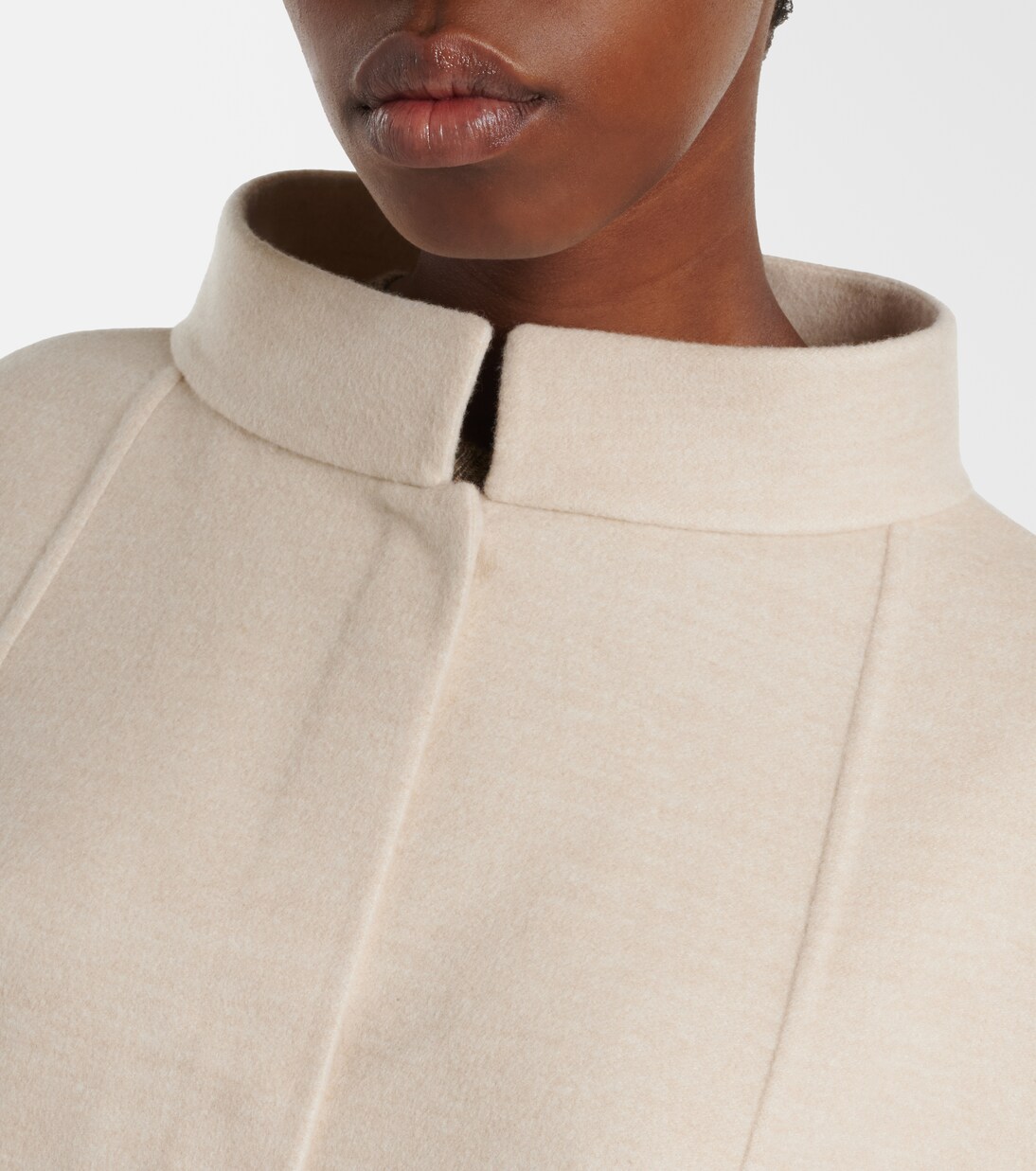 Salzburg leather-trimmed cashmere cape | Loro Piana