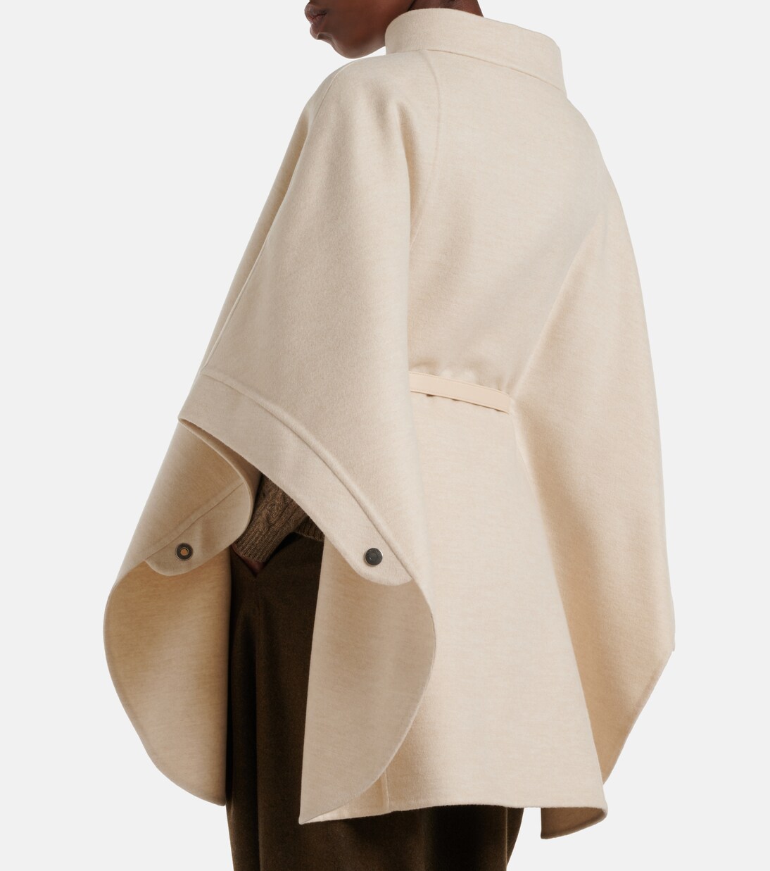 Salzburg leather-trimmed cashmere cape | Loro Piana