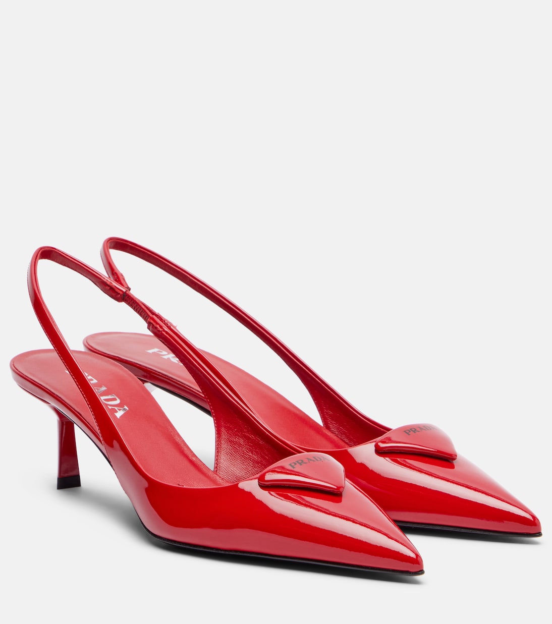 55 patent leather slingback pumps | Prada