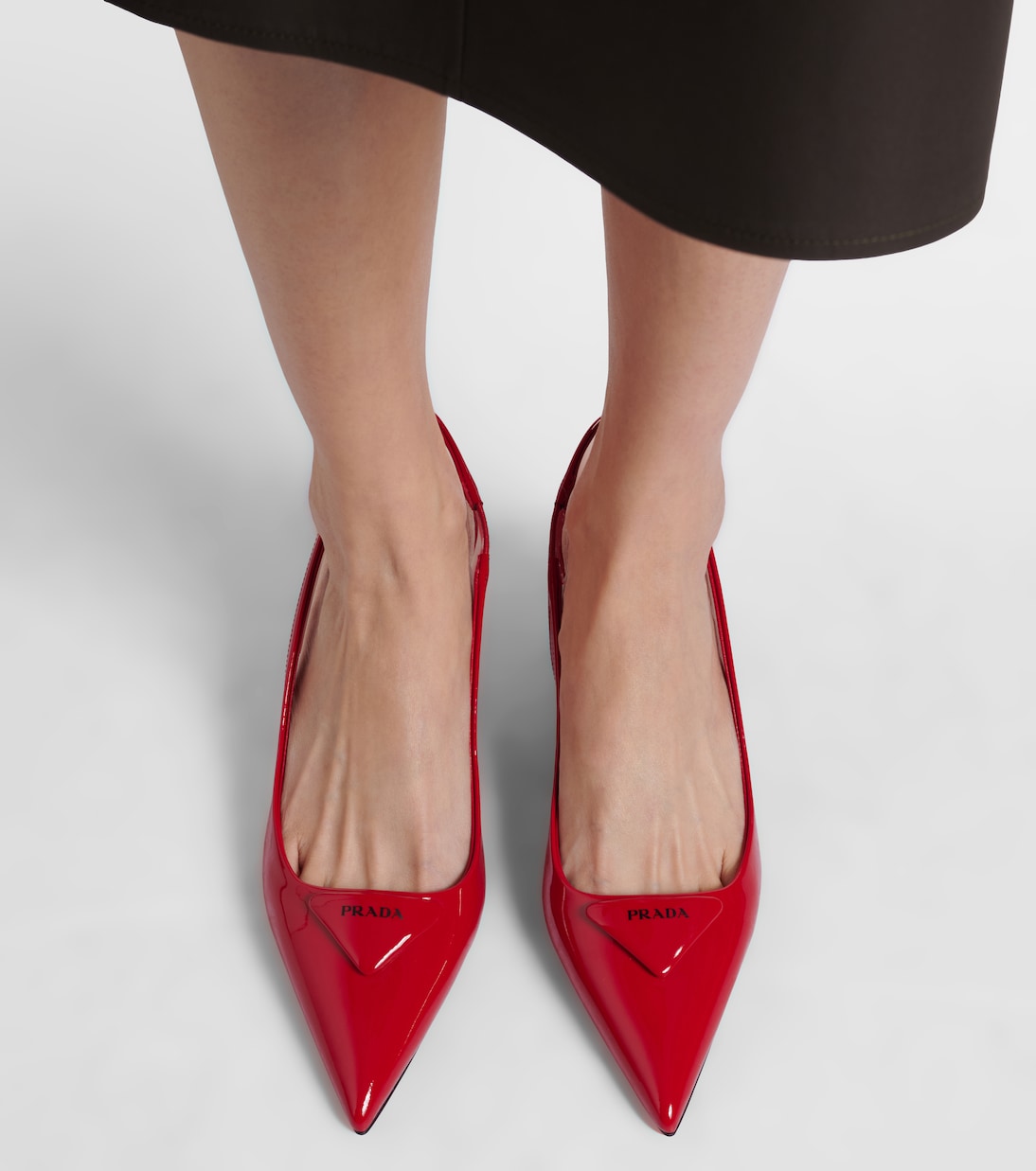 55 patent leather slingback pumps | Prada