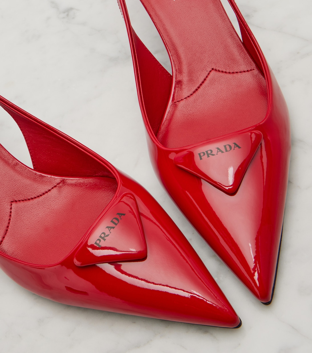 55 patent leather slingback pumps | Prada