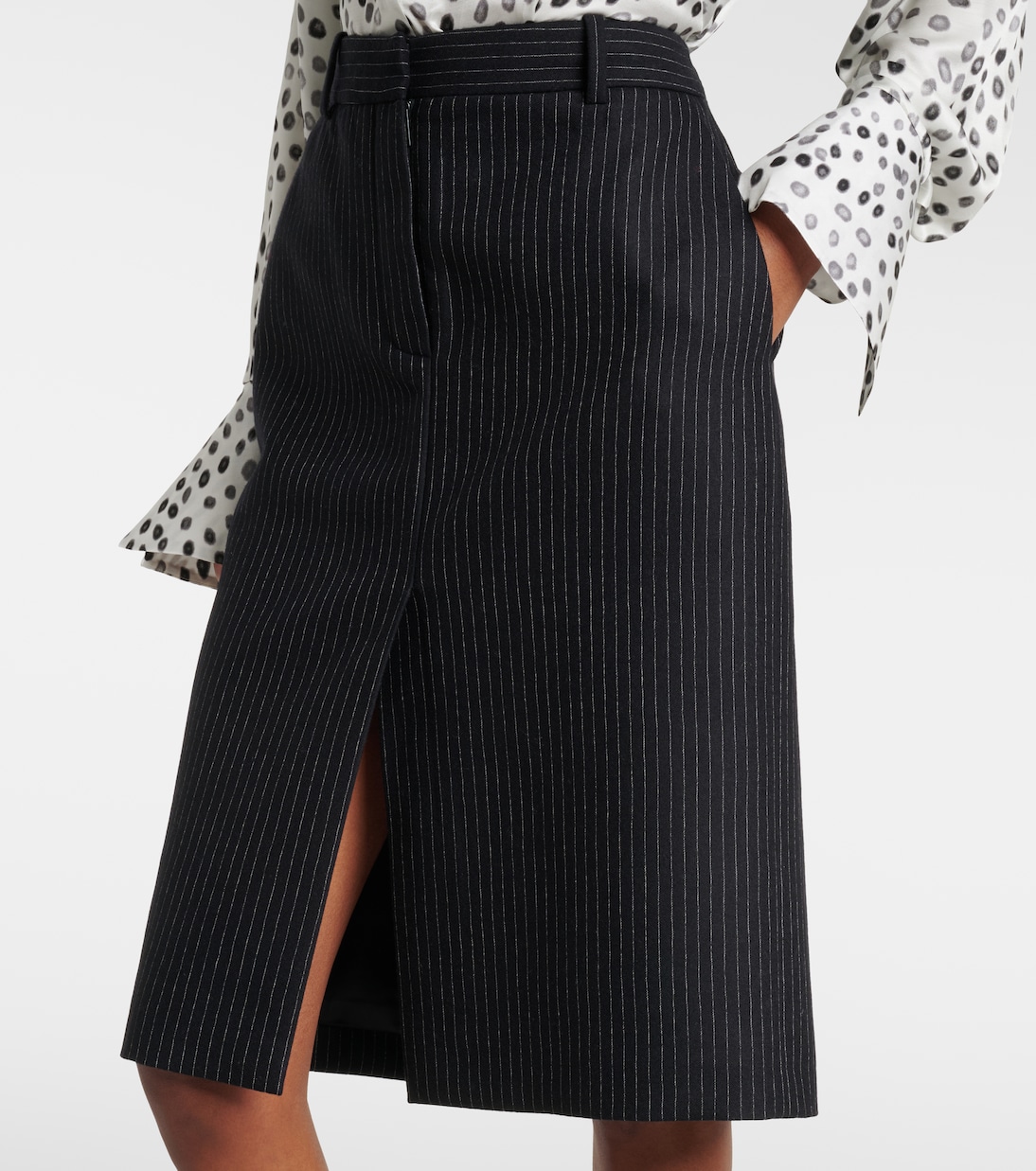 Pinstriped wool-blend pencil skirt | Nina Ricci