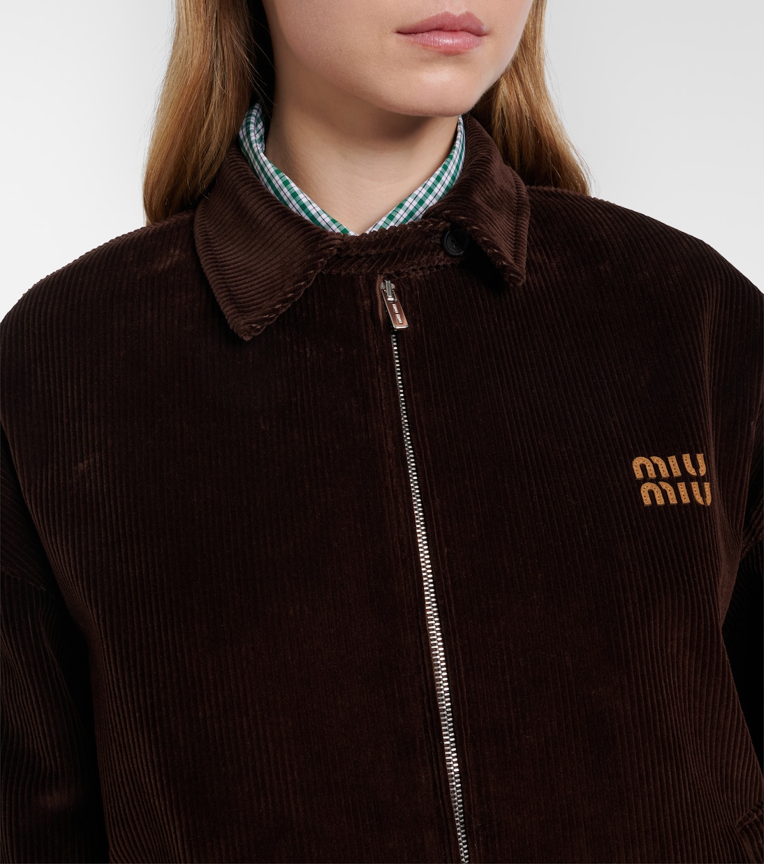 Oversized cotton corduroy blouson jacket | Miu Miu