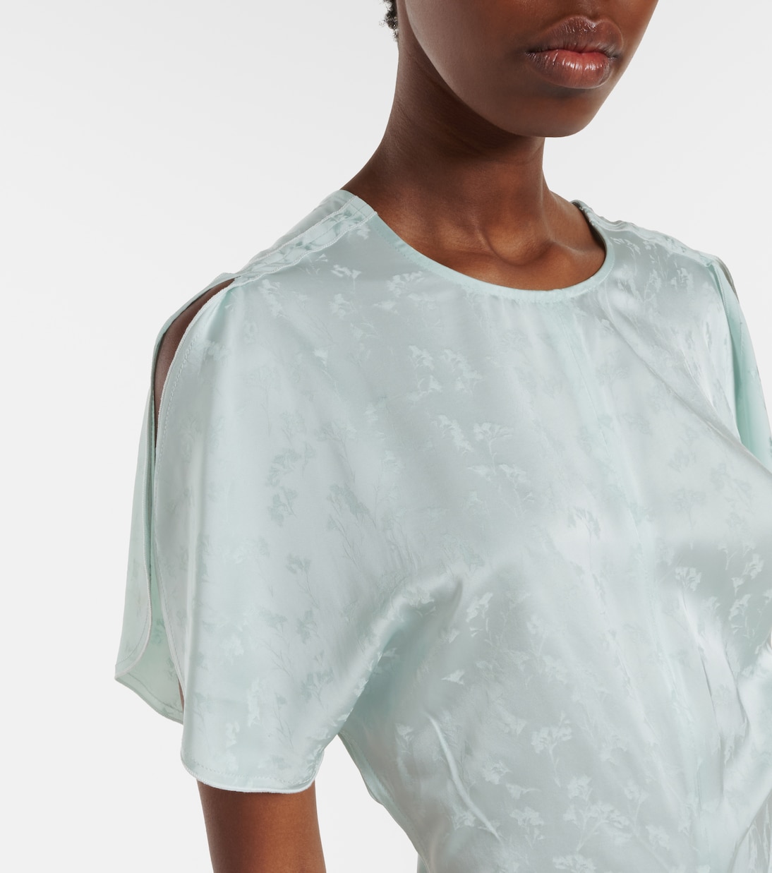 Gathered jacquard midi dress | Victoria Beckham