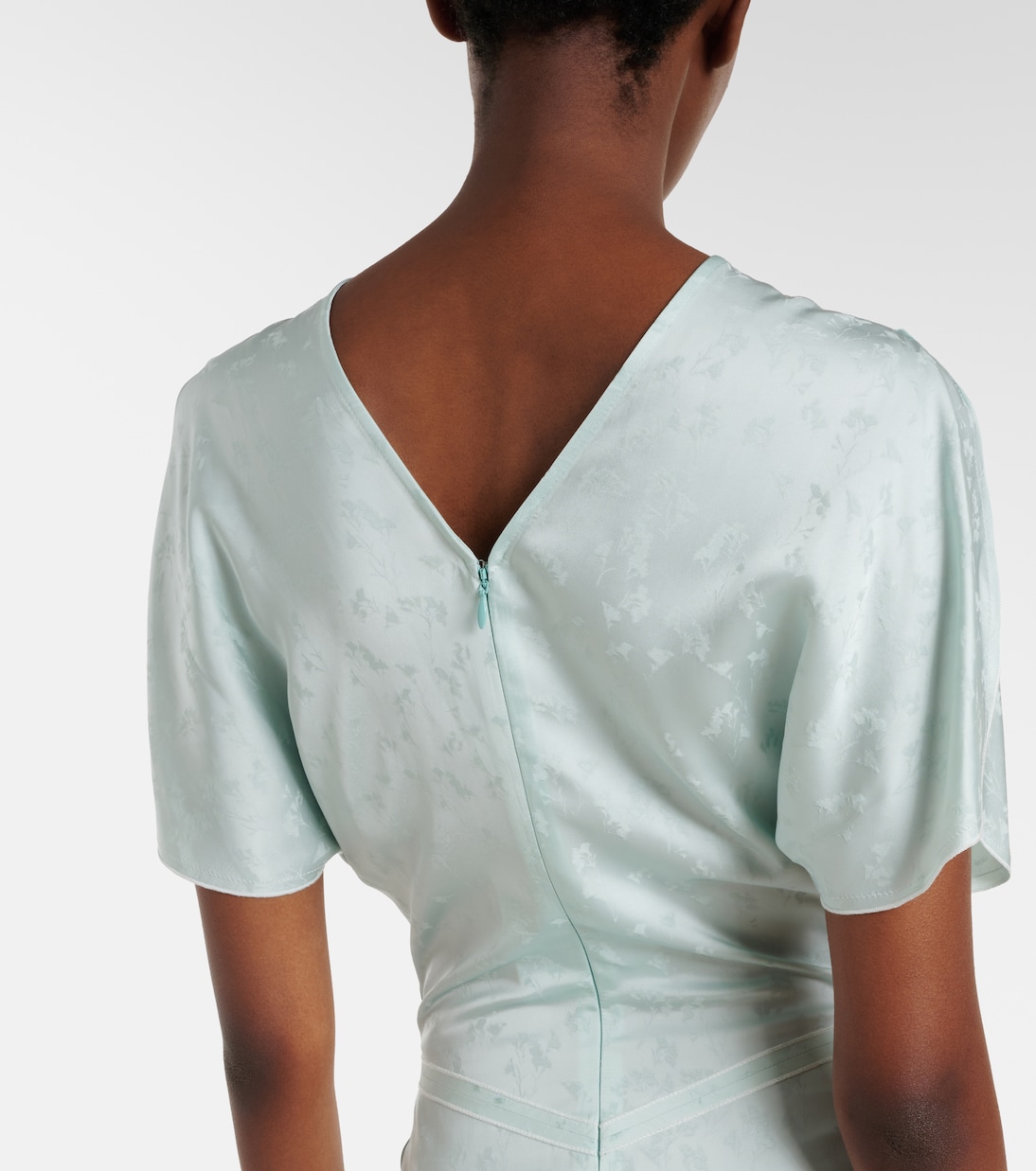 Gathered jacquard midi dress | Victoria Beckham