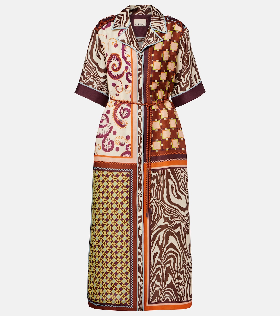 Wilson printed linen and silk shirt dress | Alémais