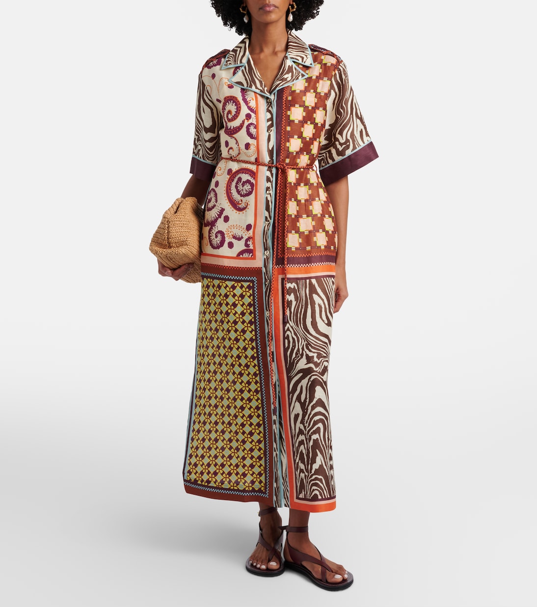 Wilson printed linen and silk shirt dress | Alémais