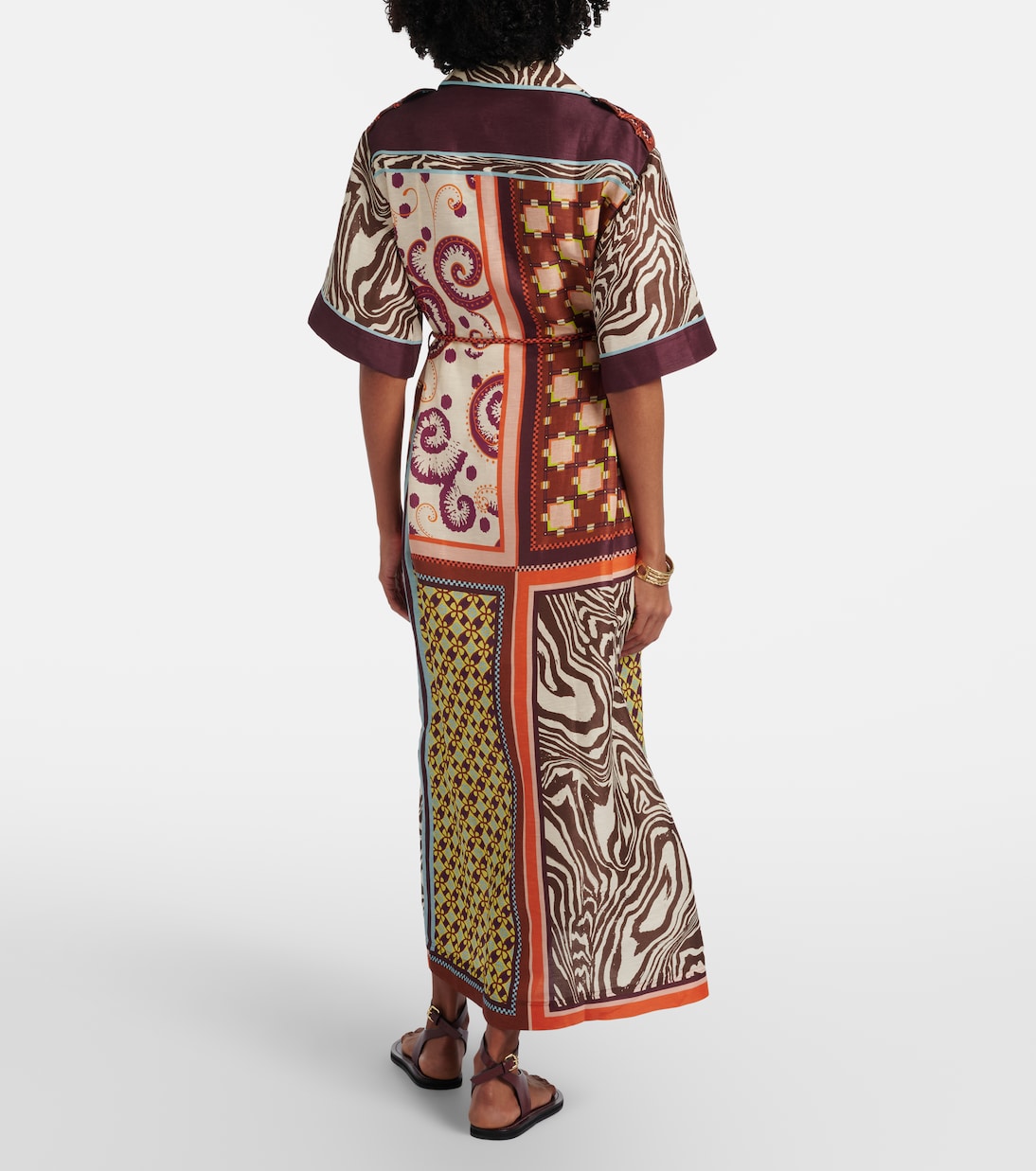 Wilson printed linen and silk shirt dress | Alémais