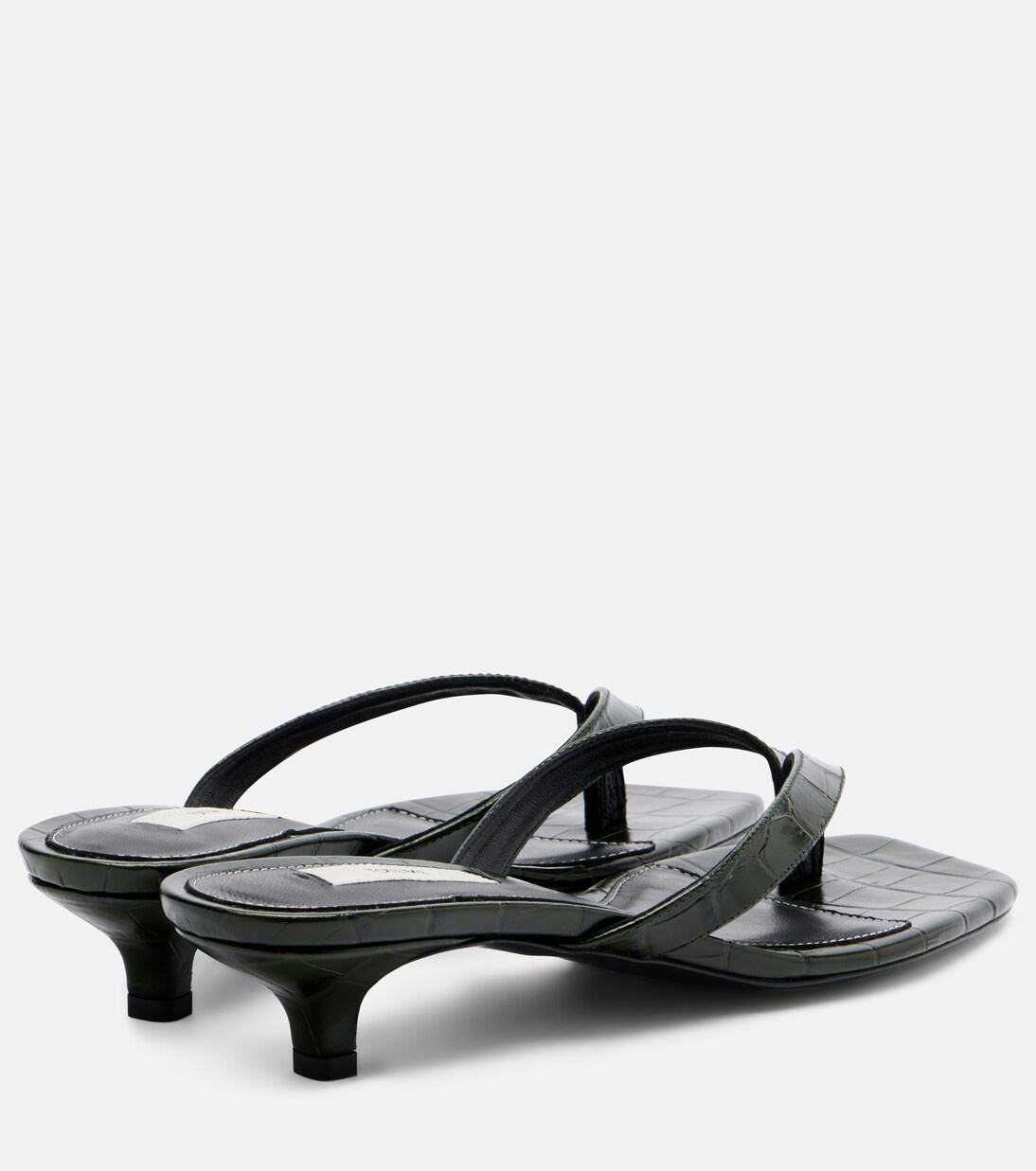Croc-effect leather thong sandals | Toteme