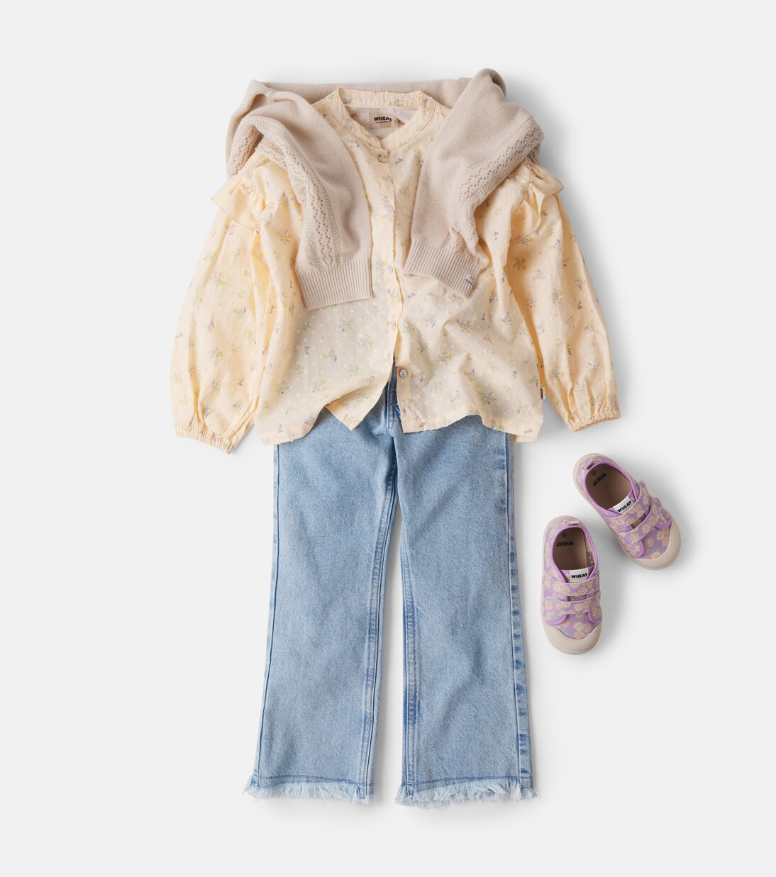 Gerda floral cotton shirt | Wheat