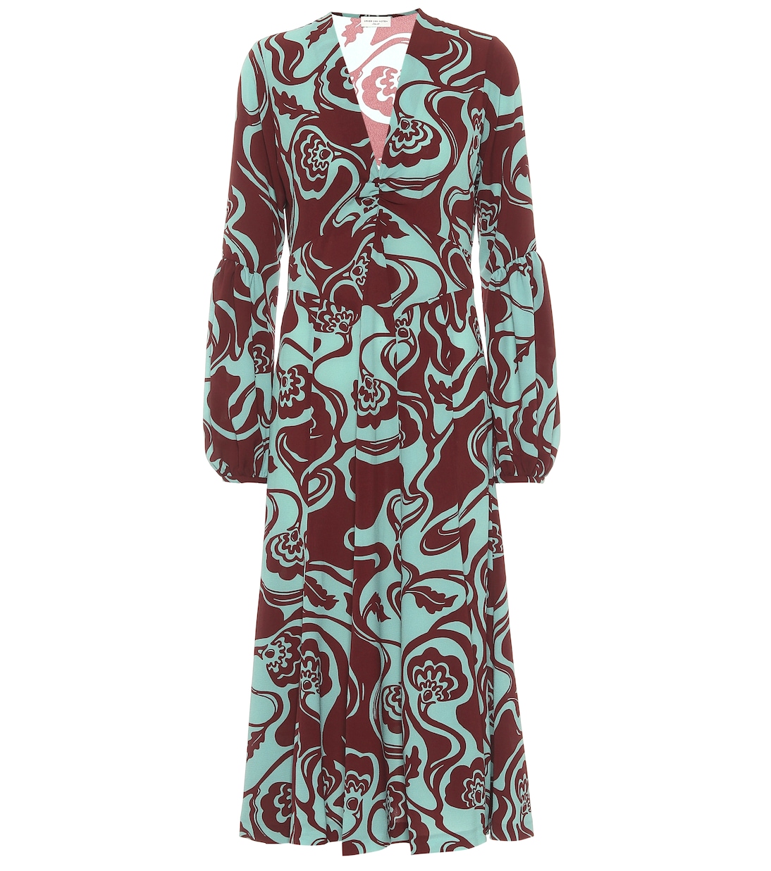 Vestido midi floral | Dries Van Noten