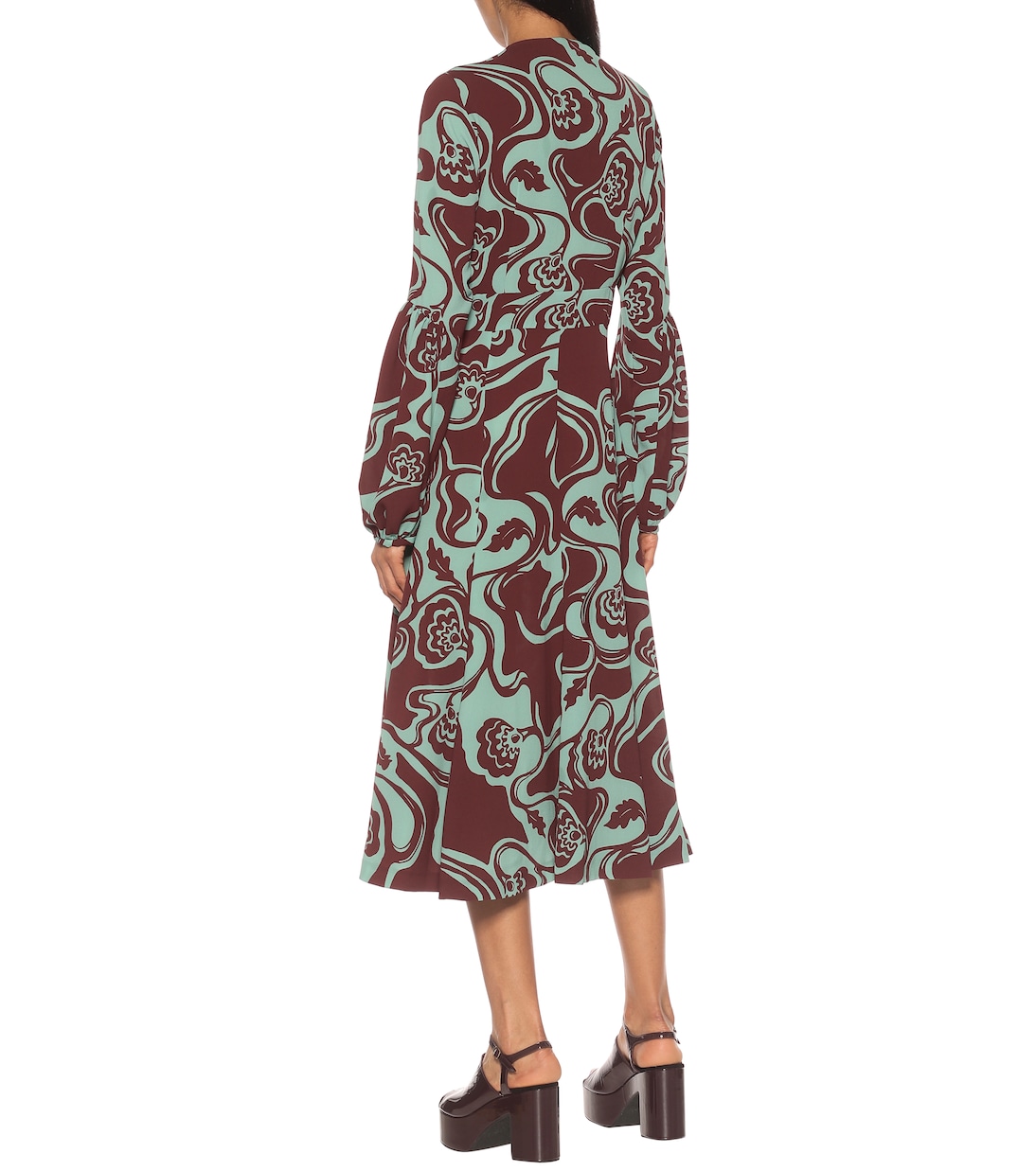 Vestido midi floral | Dries Van Noten