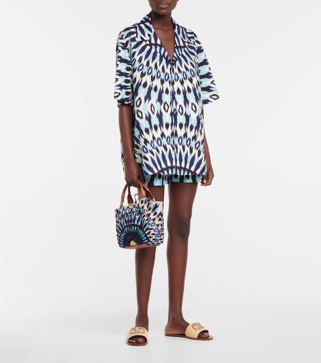 Shorts in cotone con stampa | Valentino
