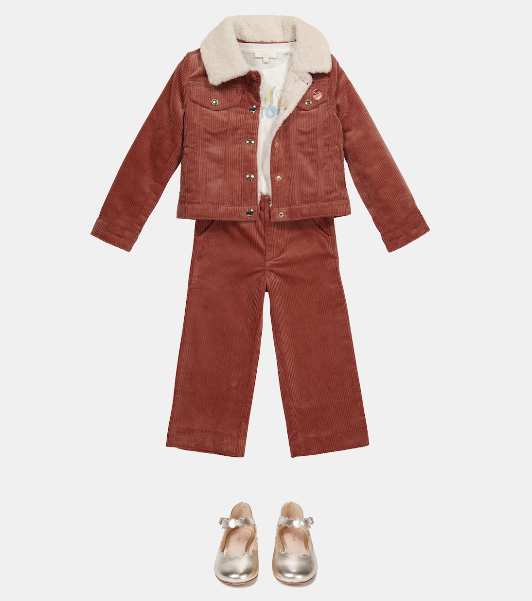 Stretch-cotton corduroy jacket | Chloé Kids