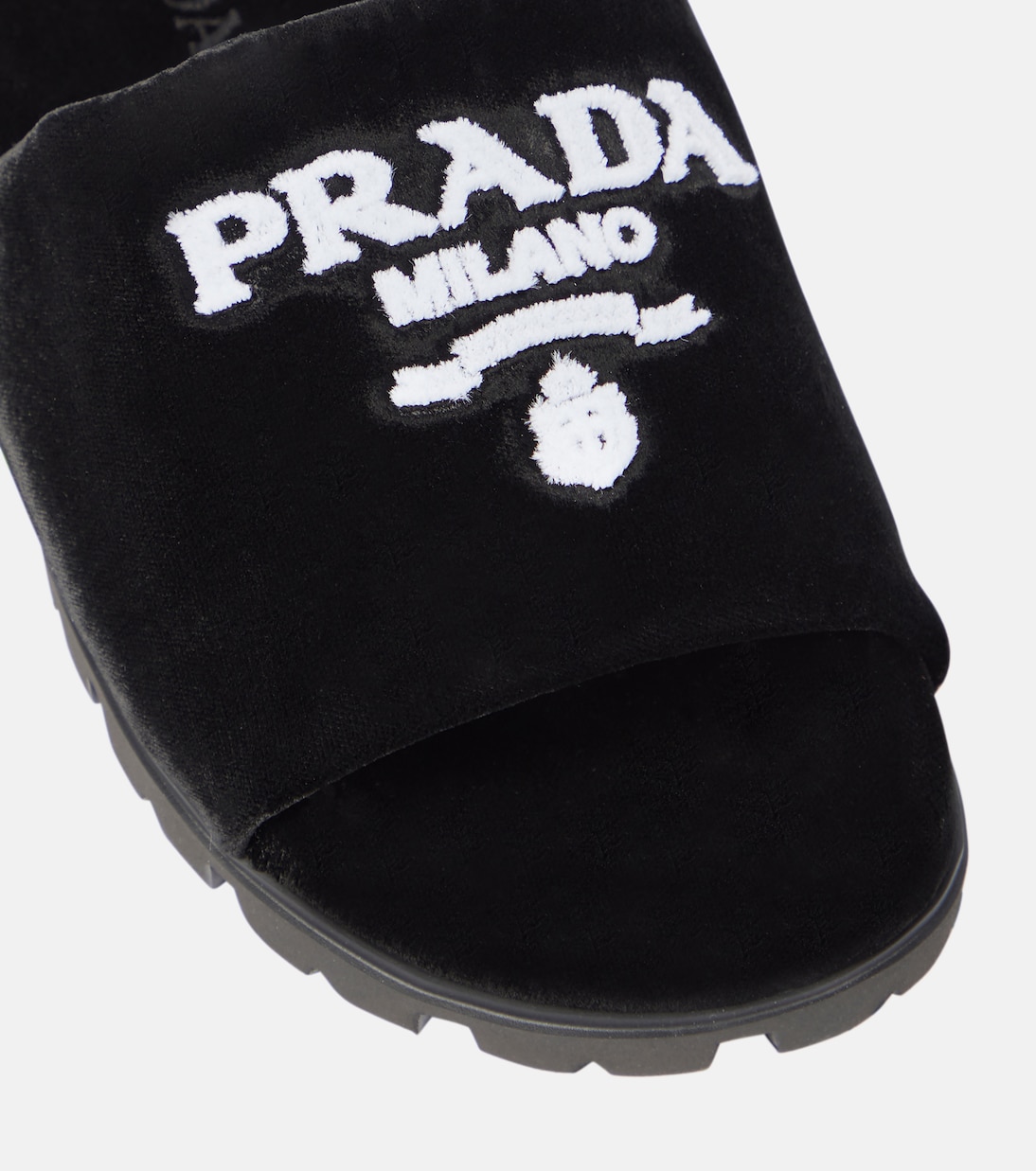 Sandali in velluto con ricamo | Prada