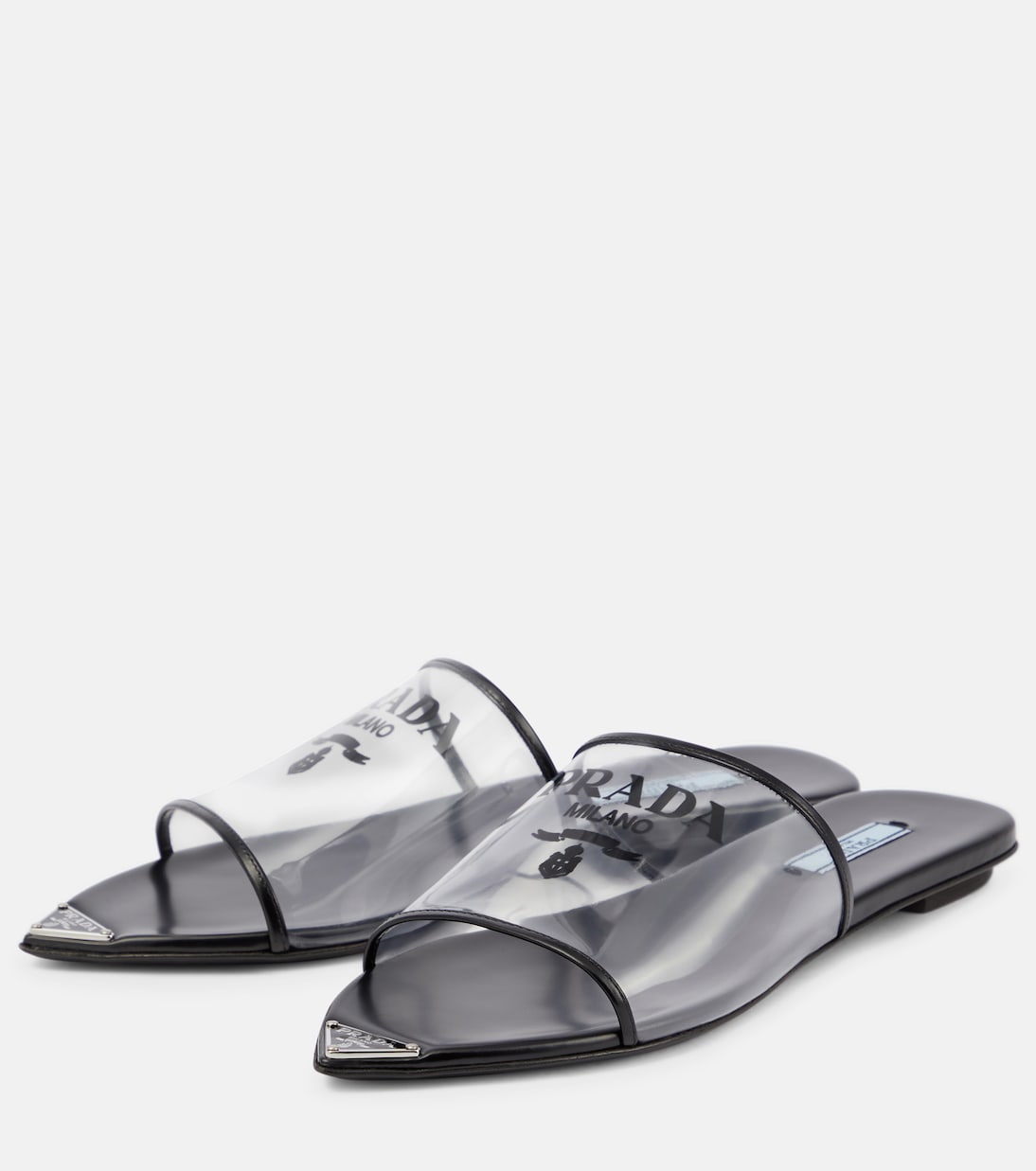 Pantoletten mit Leder | Prada