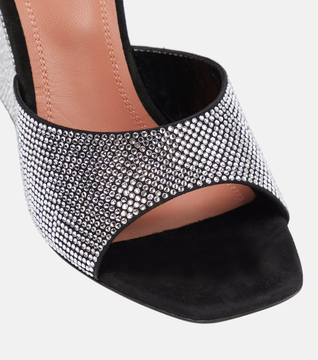 Lupita embellished suede wedge mules | Amina Muaddi