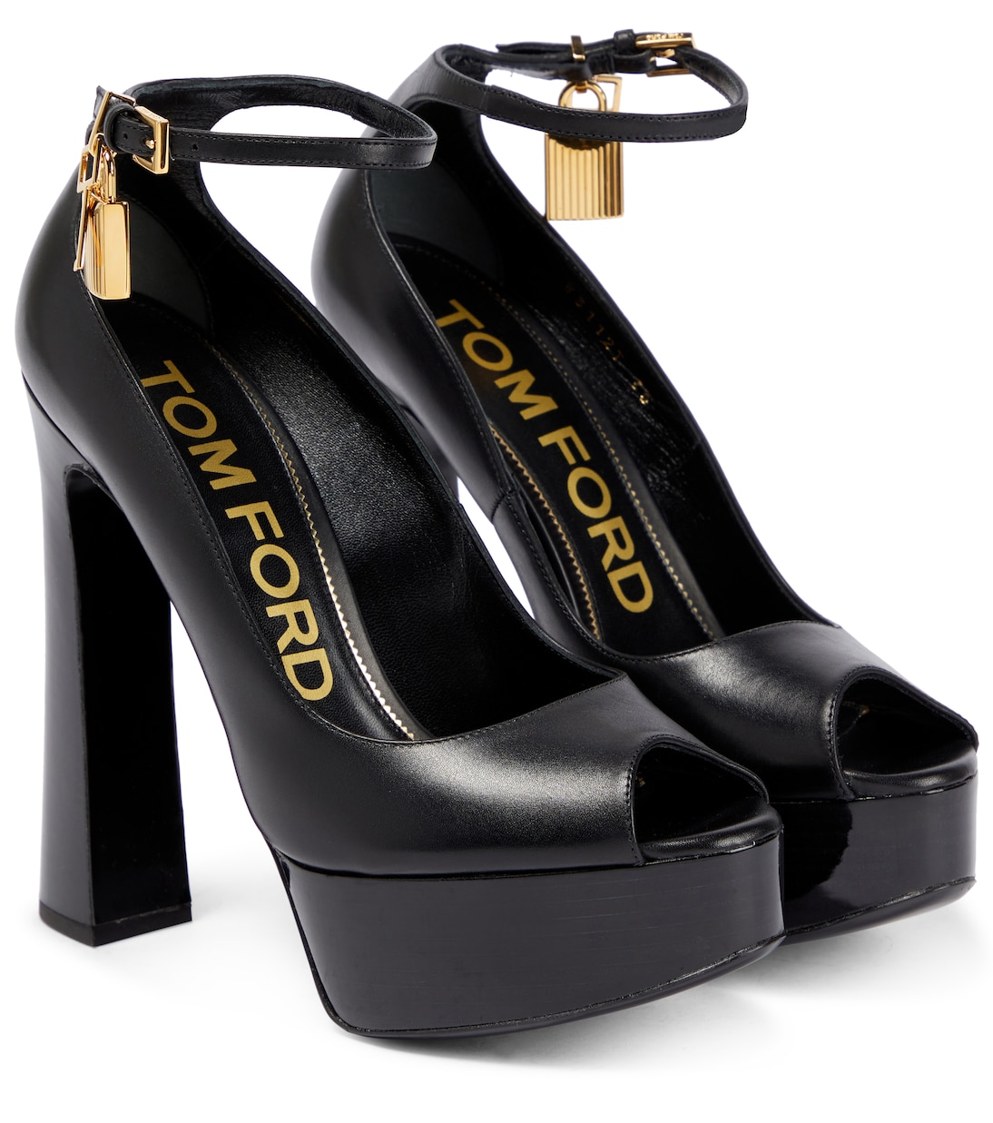 Padlock platform leather sandals | Tom Ford